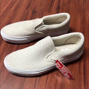 New! Vans Cream Loafers Slip-On Shoes - Men’s size 7/Women’s size 8.5
